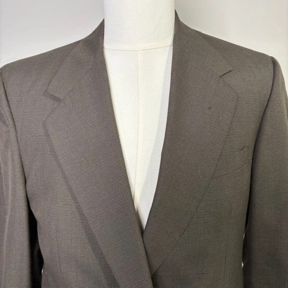 Tom James Executive Collection Men's Brown Wool Blend Jacket Blazer Size 40R‎